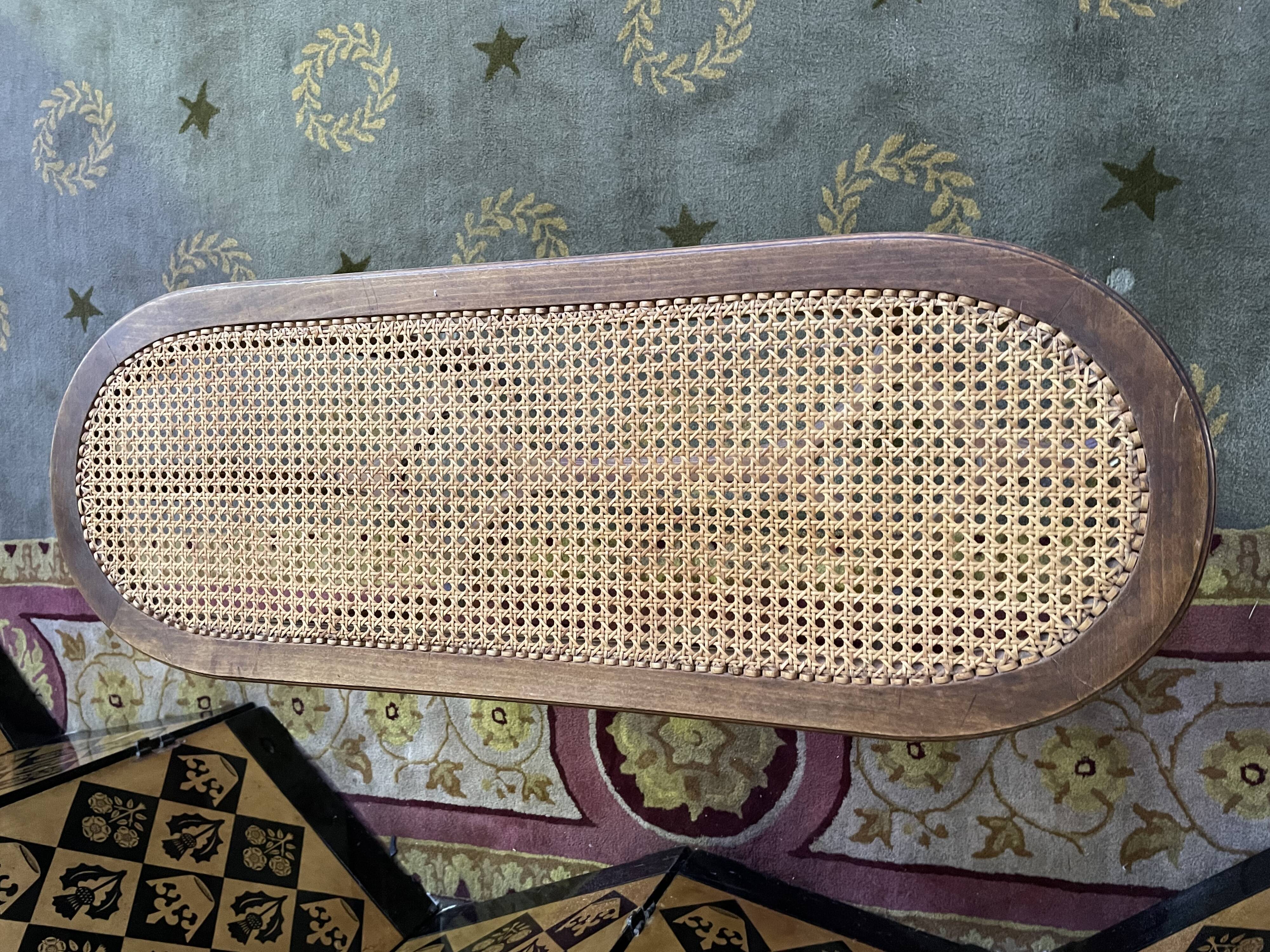 Louis XVI piano bench in cannage