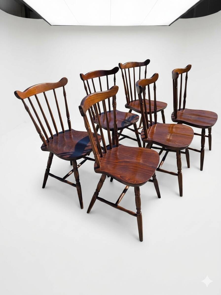 6 western beech chairs from the 1960s
