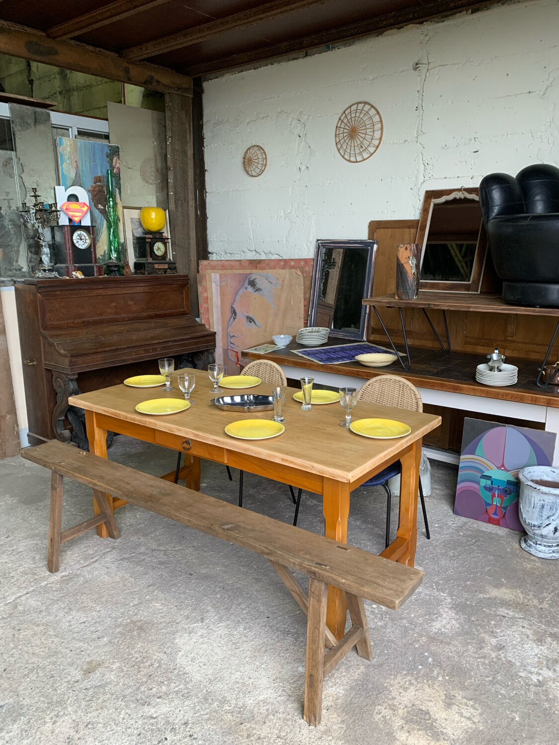Oak farmhouse table – 1950s