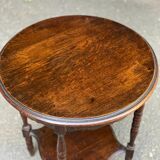 Vintage art deco round shelf in solid wood