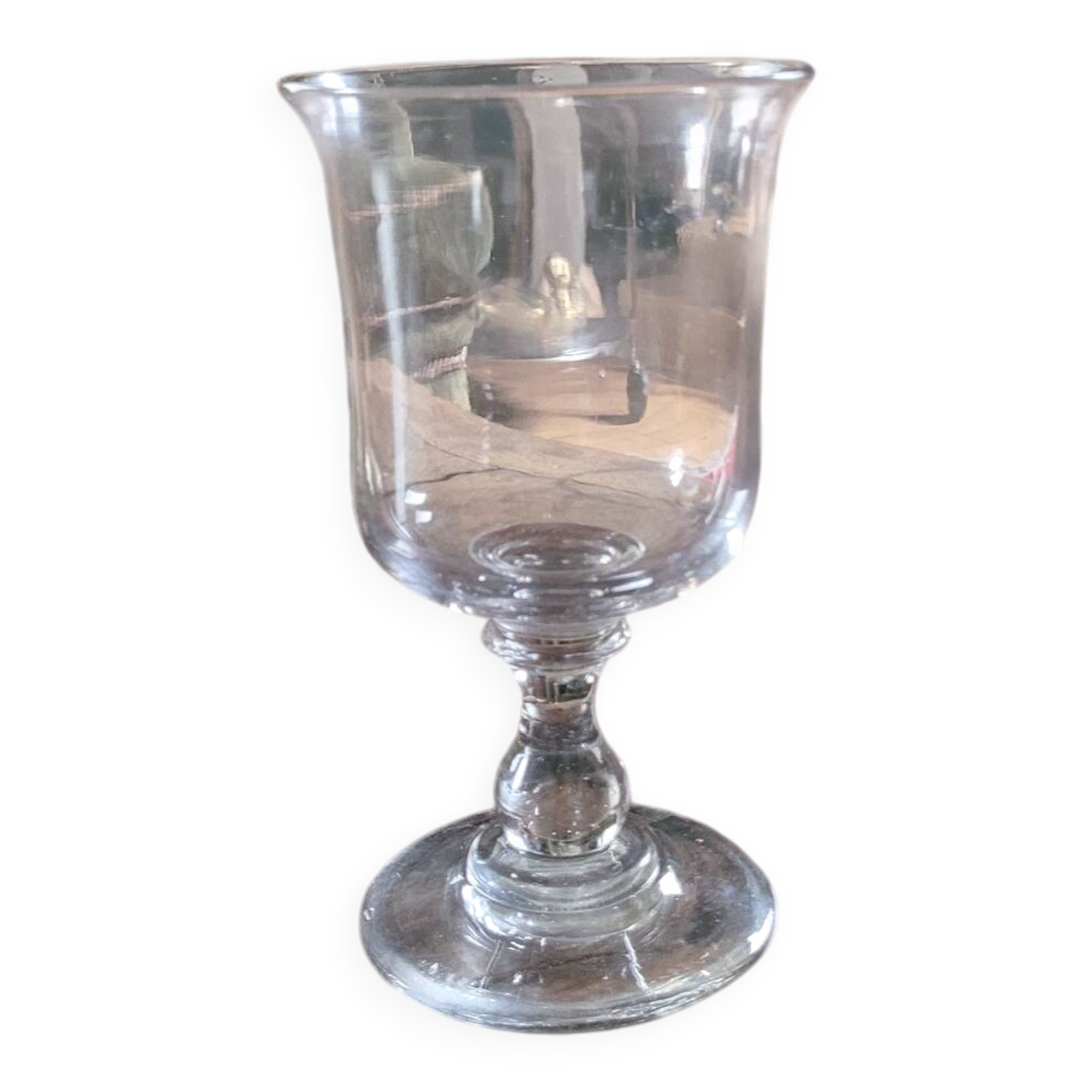 Verre tulipe ancien, fin XIXe-début XXe