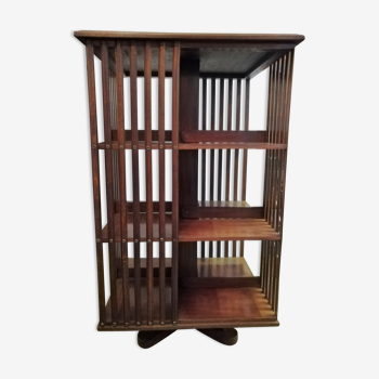 Revolving oak bookcase