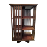 Revolving oak bookcase