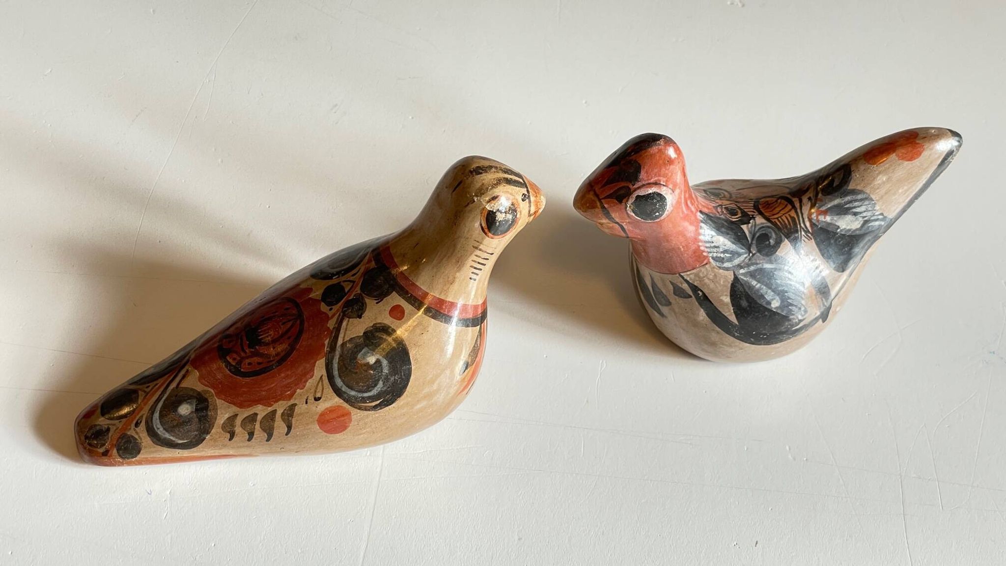 Couple OISEAUX Céramique MEXIQUE Vintage