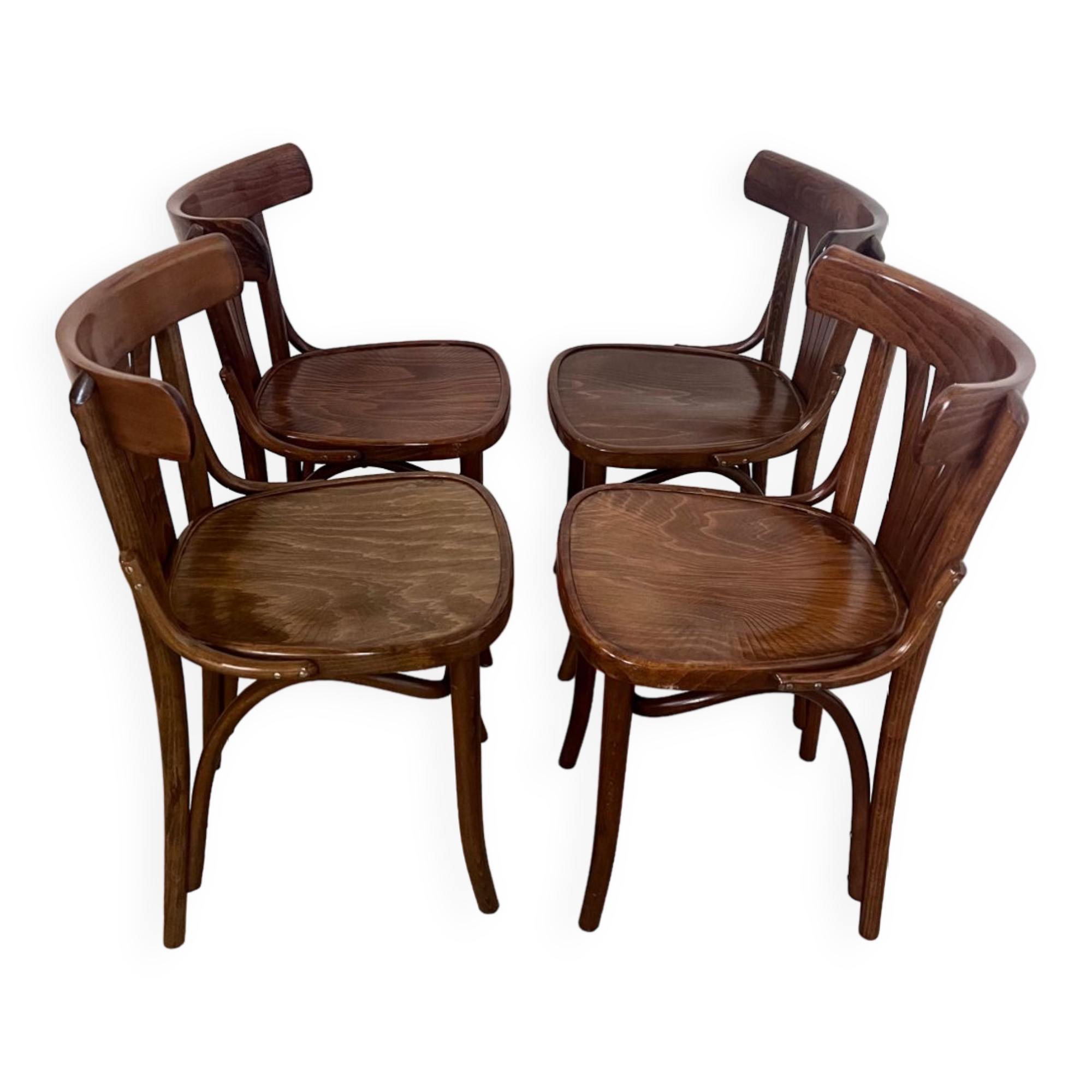 Lot 4 old vintage bentwood bistro chairs from the 70s