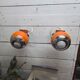Pair of vintage 70s eyeball wall lights.