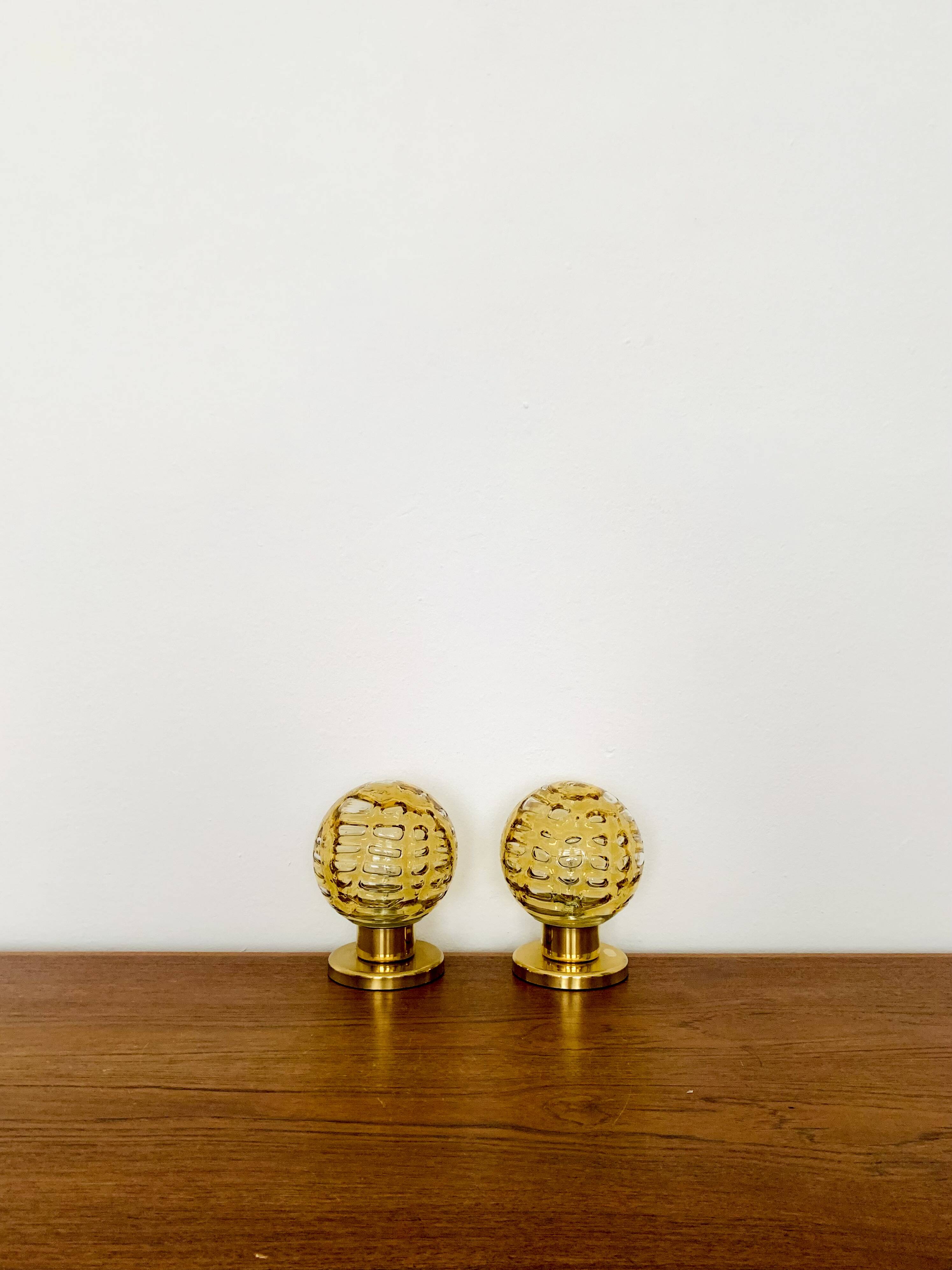 Set of 2 Glass Table Lamps from Doria