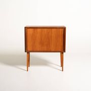 Cabinet de bar tambour en teck scandinave