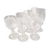 Suite of 10 drip or digestive glasses on crystalline waist