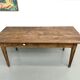 Solid pine farmhouse table, two drawers, fluted legs, France.