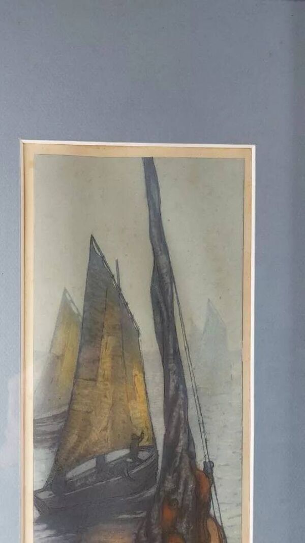 Ancien tableau / estampe / gravure / lithographie, Georges Pierre Guinegaul