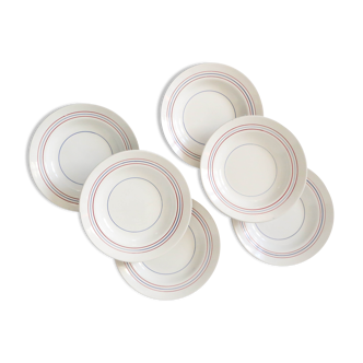 Set of 6 hollow plates, Ceranord, French manufacture of the late 50s