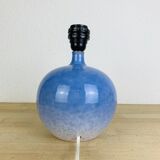 Blue ceramic ball lamp by Duriez, 1980s