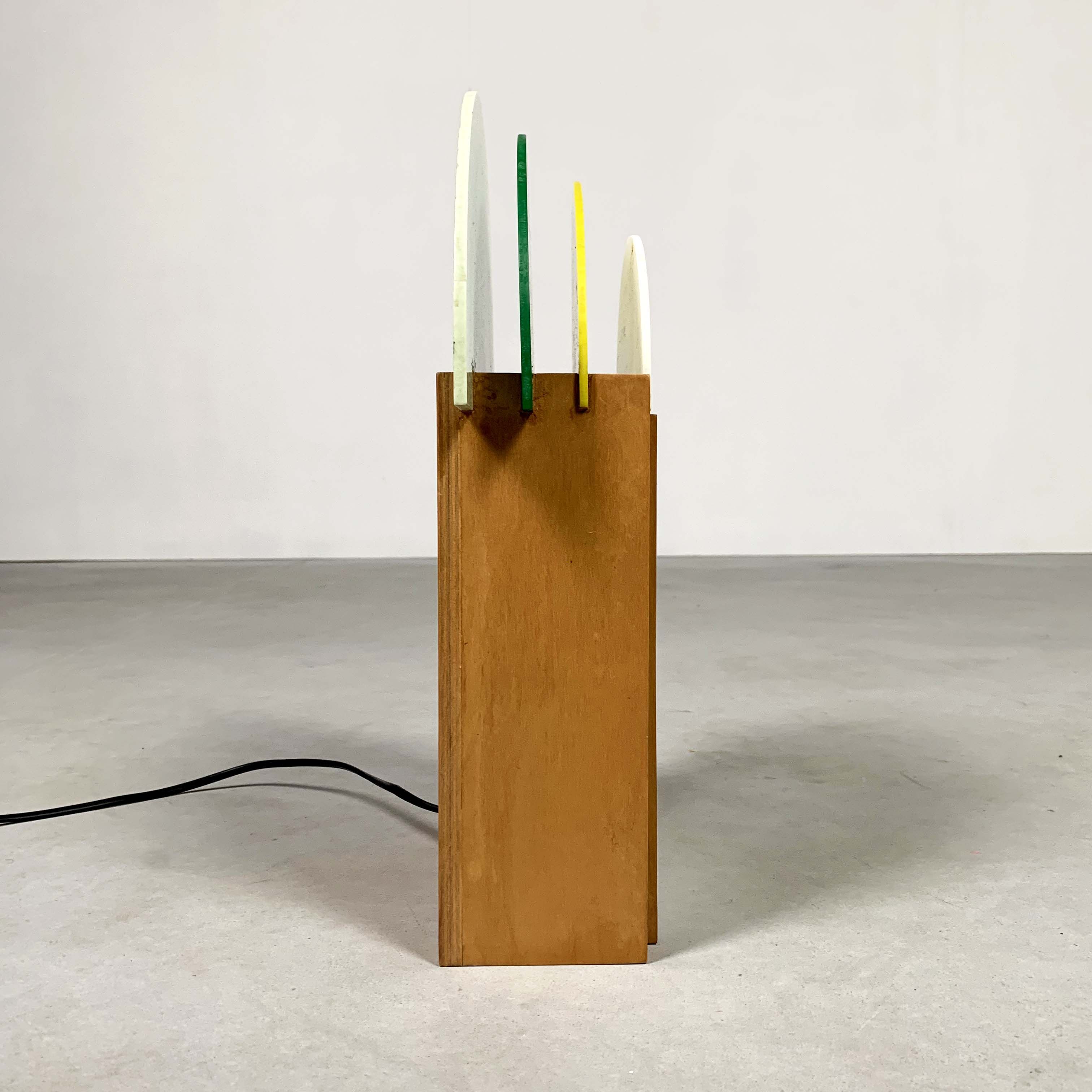 Wood and plastic retro lamp, 1970