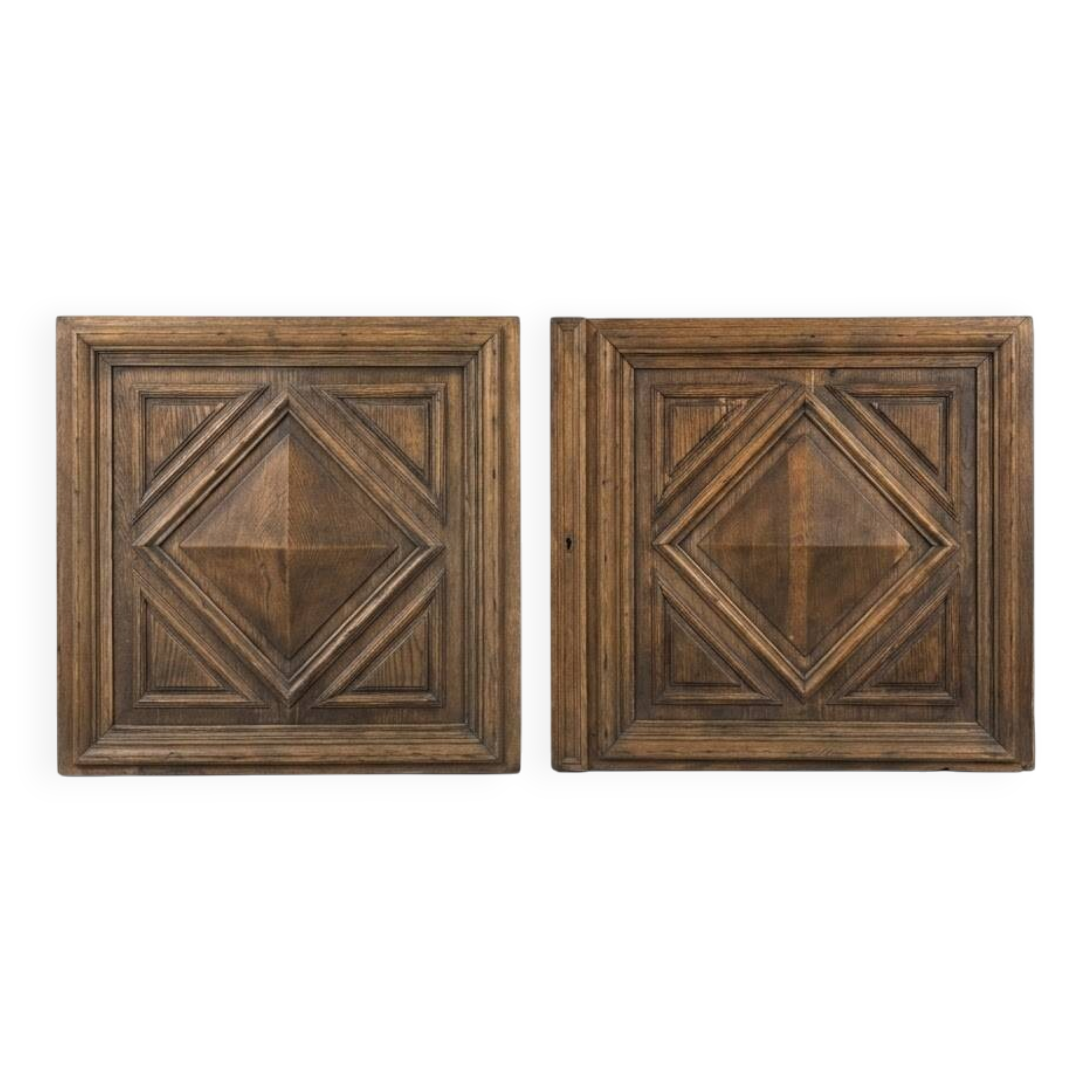 Pair of old solid oak doors