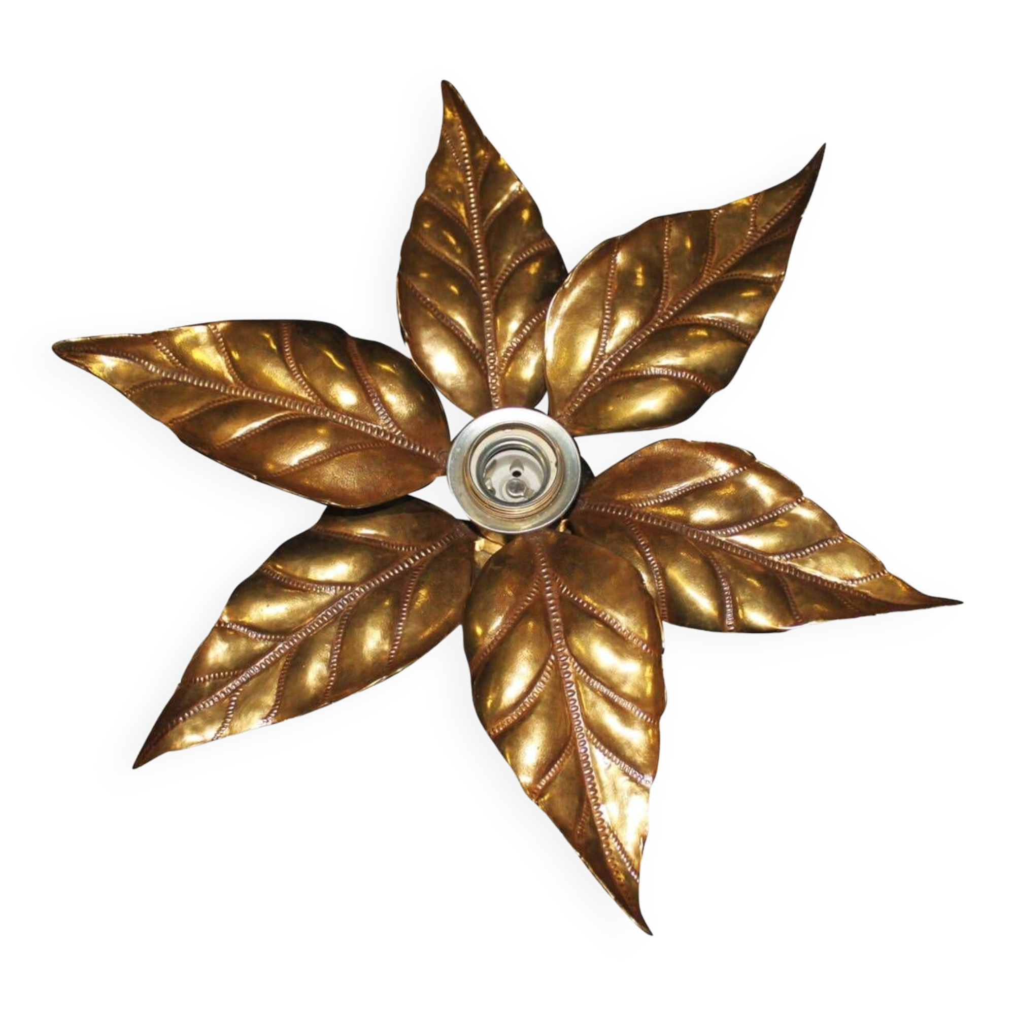 Floral applique by Willy Daro, Hollywood Regency style, 1970.