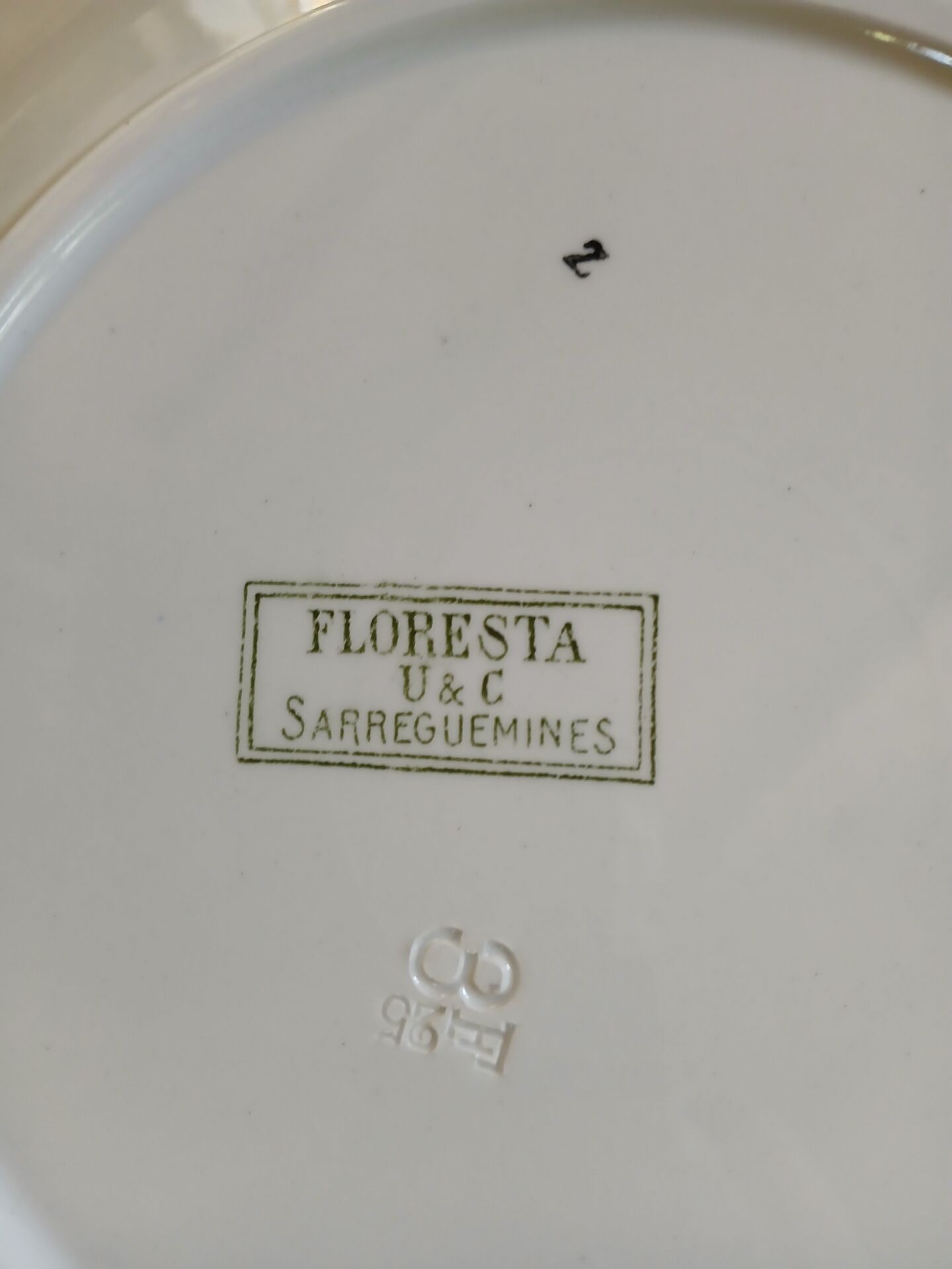 6 antique flat plates U&C Sarreguemines