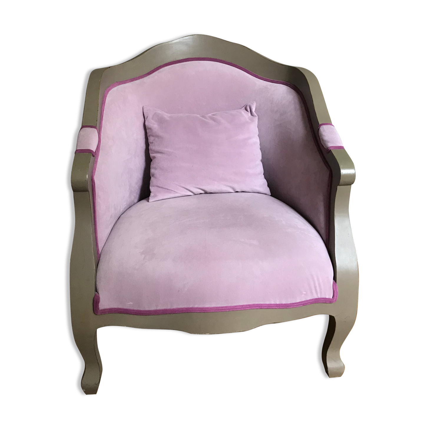 Shepherd's Chair - Louis XV Style - Pink Velvet