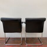 Paire de chaises de bureau en cuir noir par Boss Design