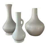 Trio of vintage glazed ceramic vases