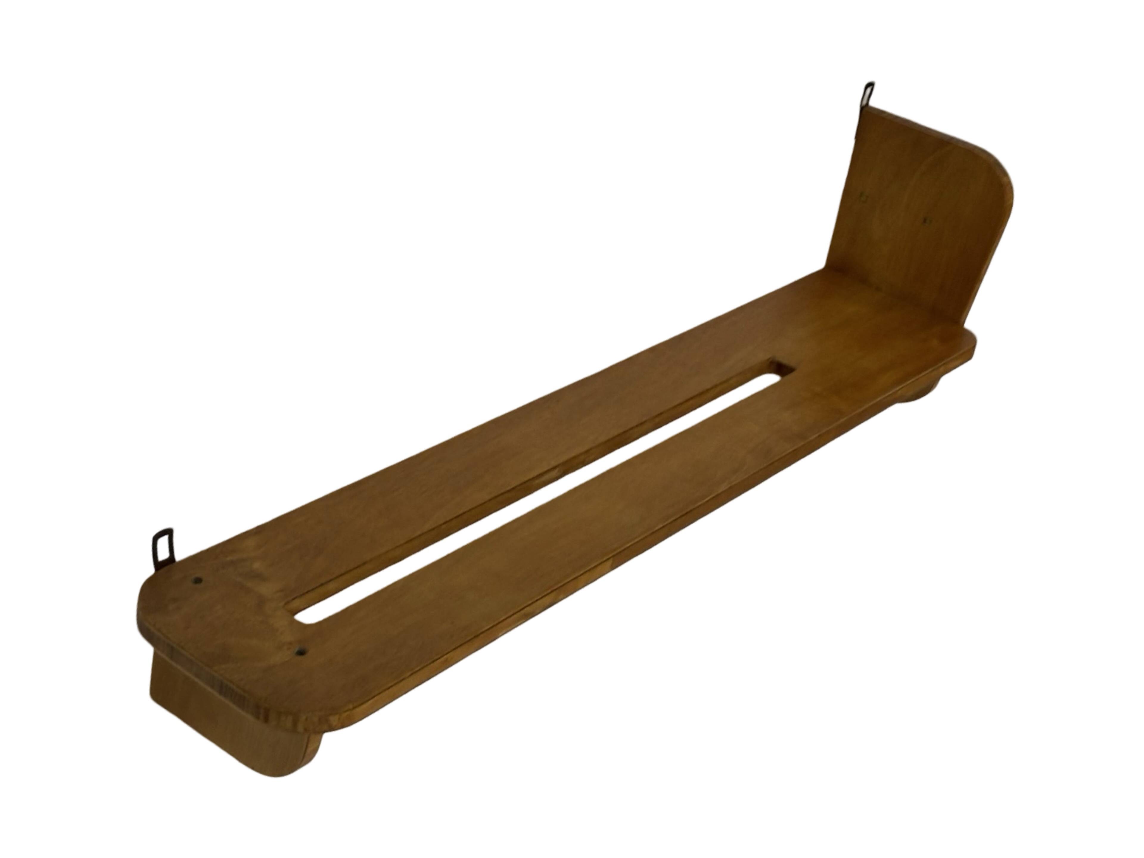 Vintage wooden wall shelve rack bookshelf in wood minimalist