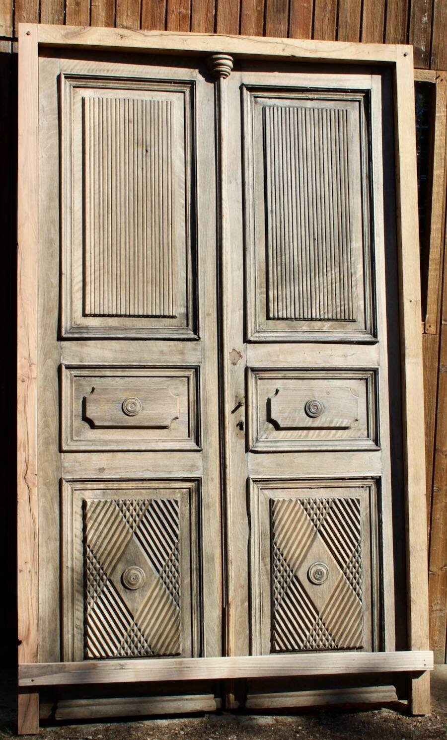 Double Door In Carved Walnut 19th Century