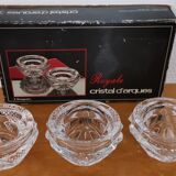 3 candle holders cristal d'arques "royal" model