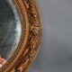 Old oval mirror beveled wooden frame & gilded stucco 50x40 cm 1900