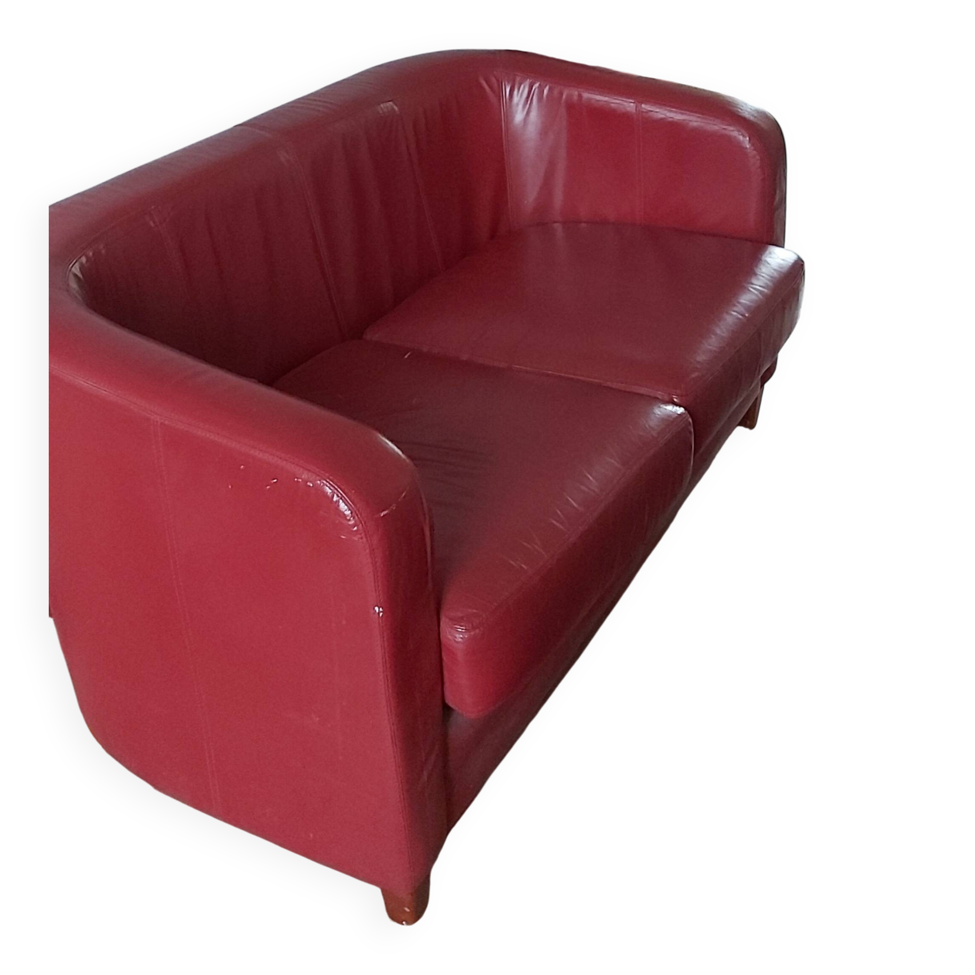 burgundy leather sofa