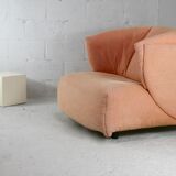 Armchair Ligne Roset, pastel orange color, France, circa 1990