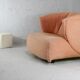 Armchair Ligne Roset, pastel orange color, France, circa 1990