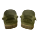 Pair of green toad armchairs