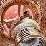 Vintage wicker chandelier and cannage