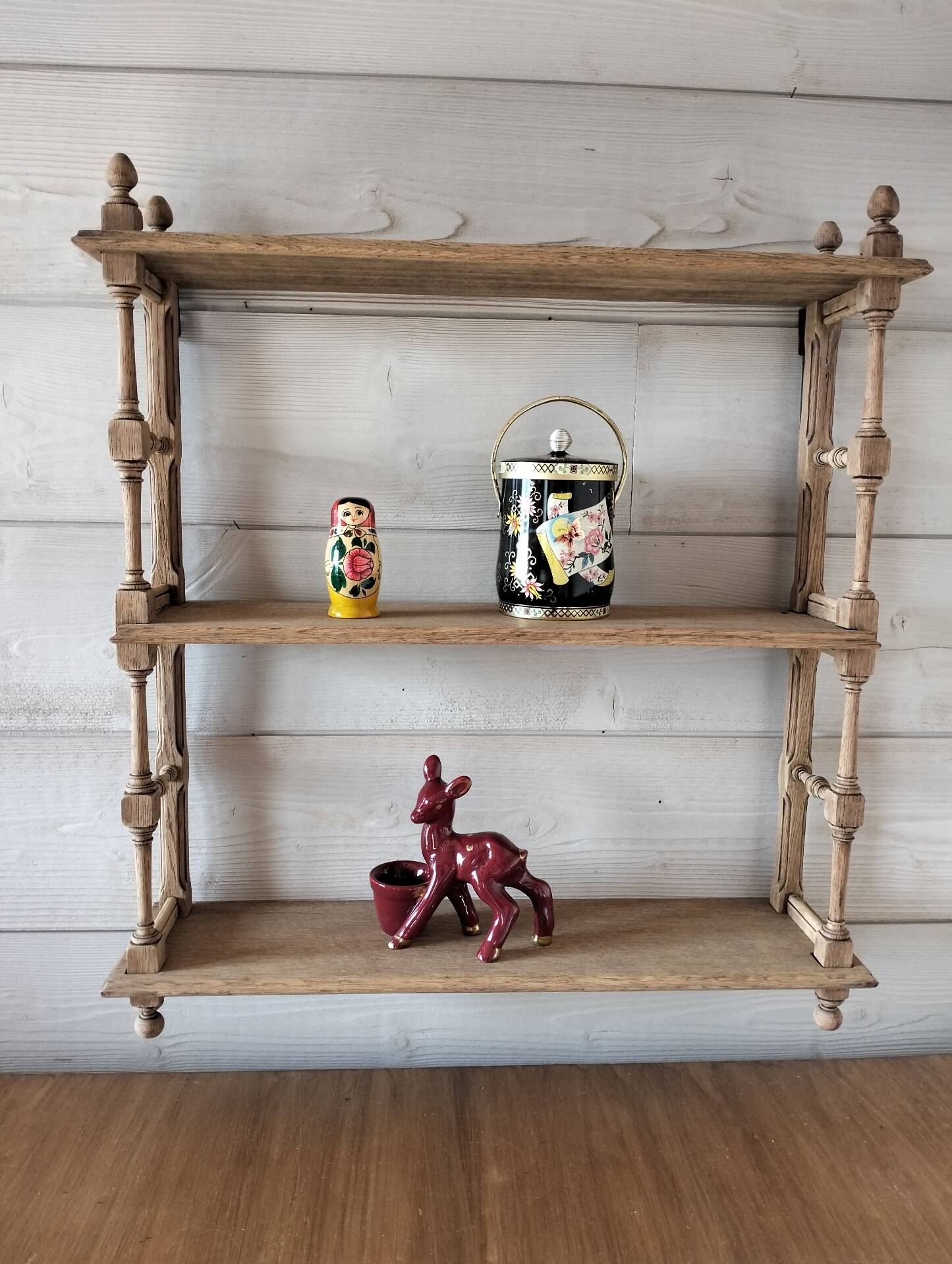 Wooden wall shelf