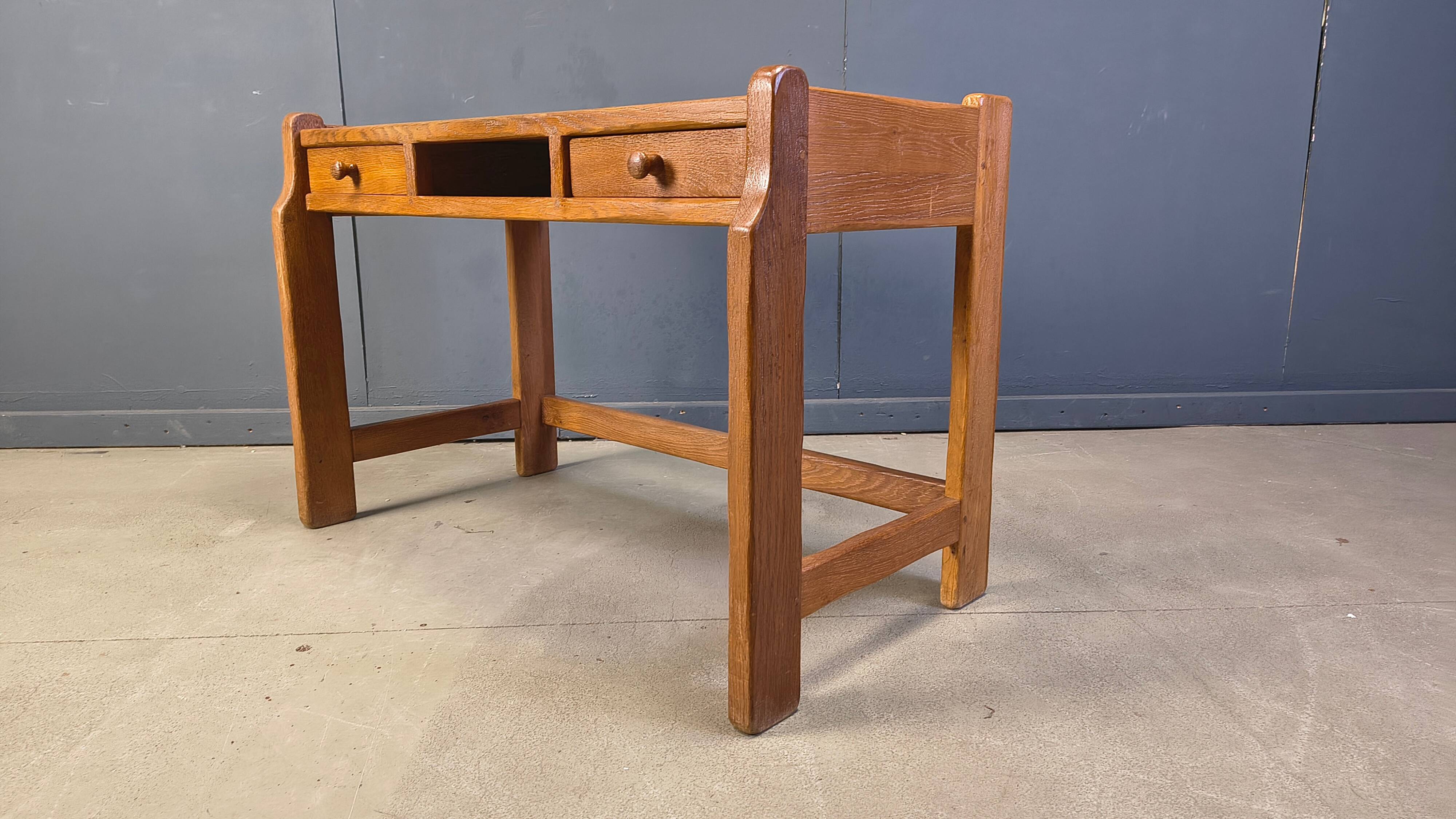 Vintage oak vanity table or desk by Depuydt Belgium, 1960s