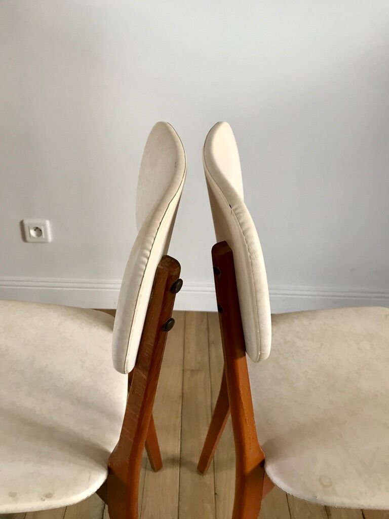 Pair of scandinavian chairs in skaï 50s