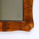 Square Biedermeier Carved & Scalloped Walnut Wall Mirror, Vienna, ca. 1850