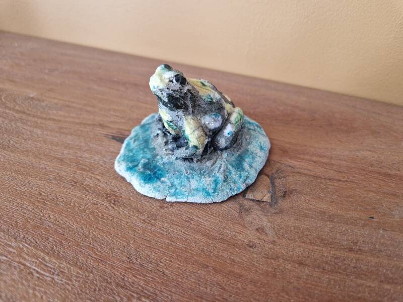 Joanna Hair (1955) Raku glazed ceramic frog