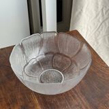 Very large vintage salad bowl with a stylised flower petal pattern H14.5