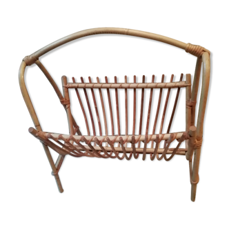 Rattan magazine rack