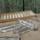 Lot de 12 porte-couteaux doubles vintage en cristal avec boîte