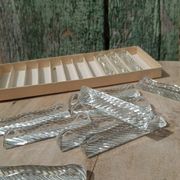 Set of 12 vintage double crystal knife rests with box