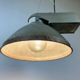 Industrial Factory Pendant Lamp with Frosted Glass Cover, 1970s