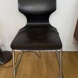 Magnificent wood & chrome designer chairs