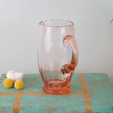 Pink blown glass decanter 50s