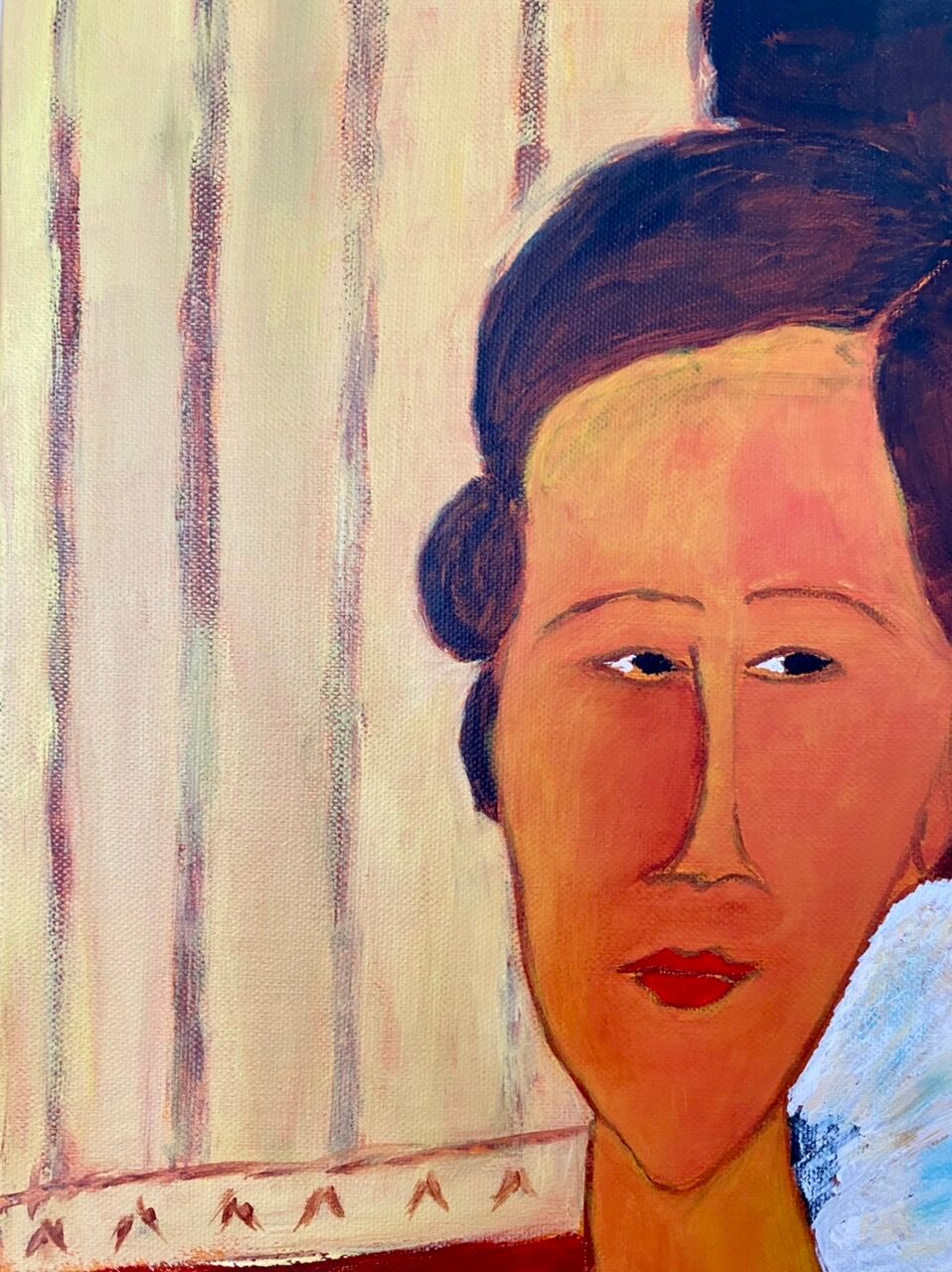 Huile sur toile portrait femme