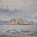 View of the Gulf of Naples, oil painting on board, Italy early 20th century, signed