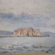 View of the Gulf of Naples, oil painting on board, Italy early 20th century, signed