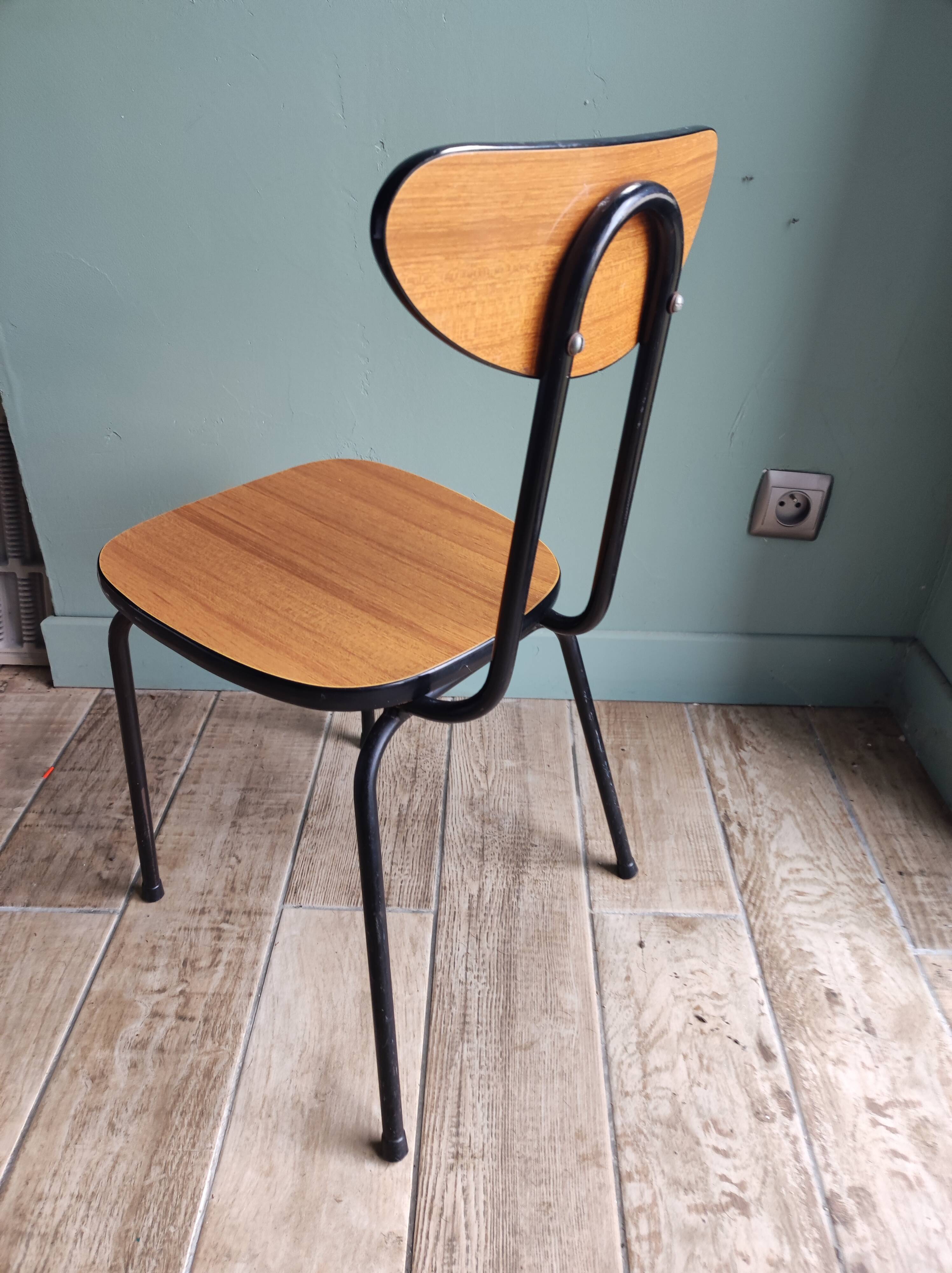 Children's chair formica faux wood good vintage design