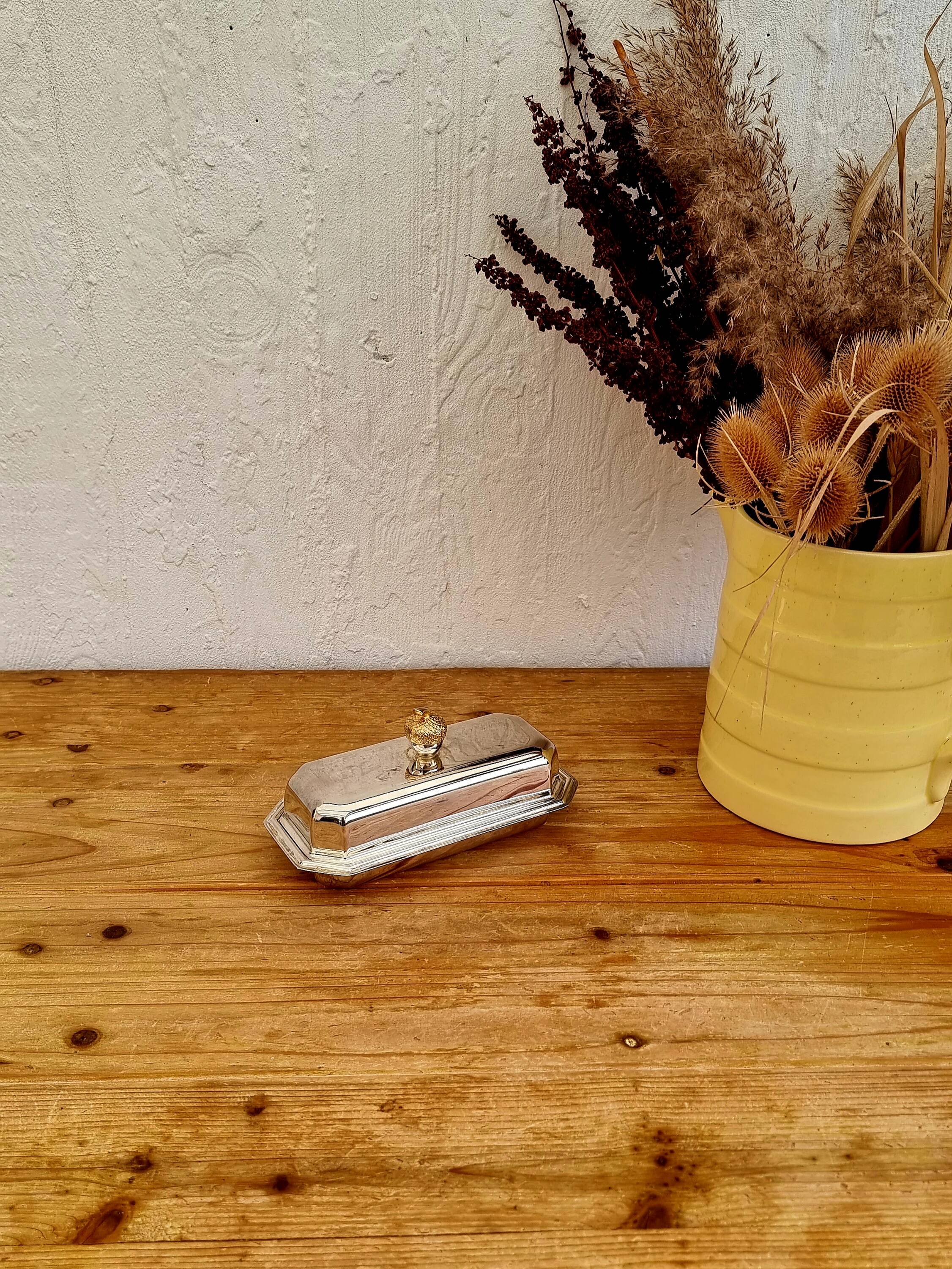 Vintage silver plated butter dish